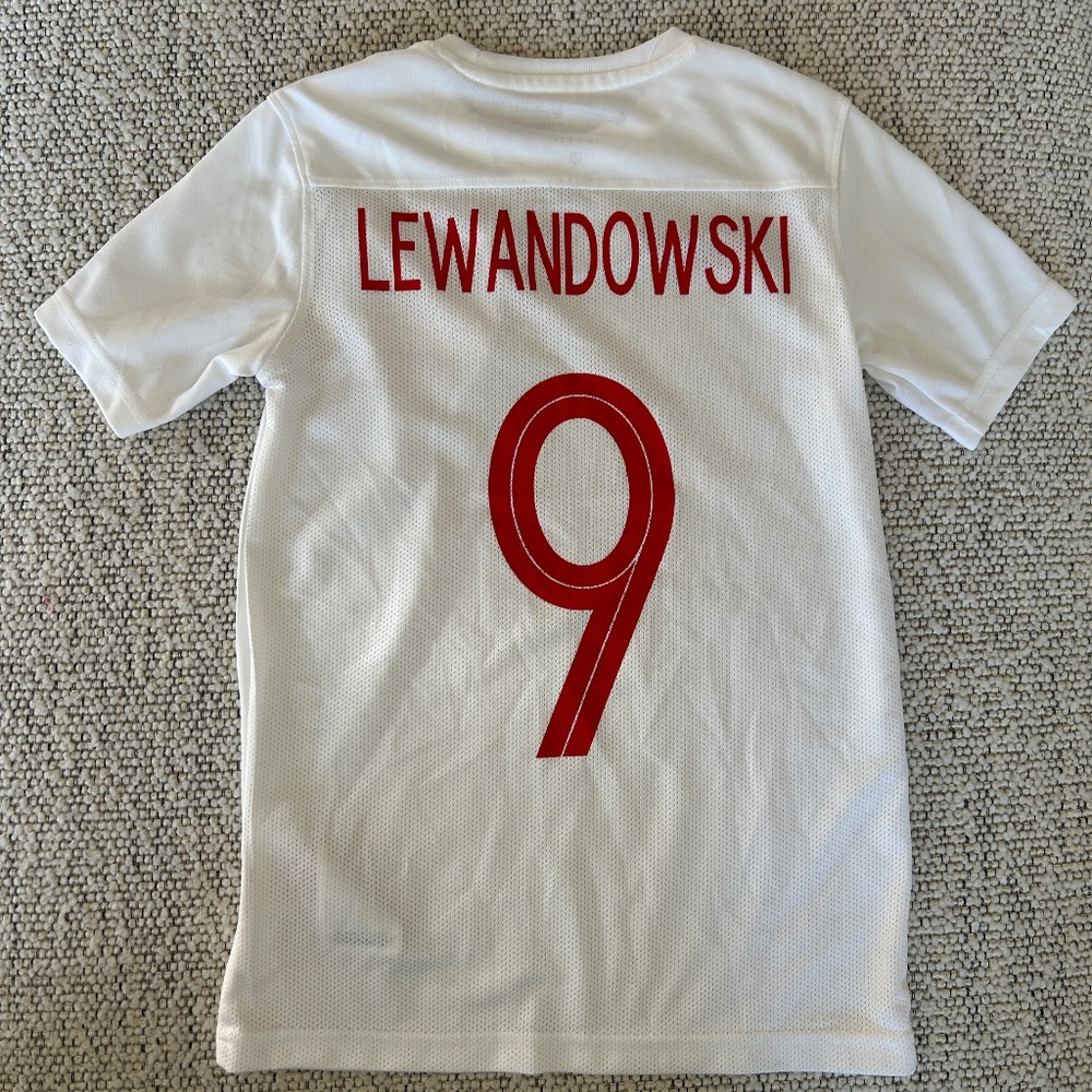 Nike DriFit Poland Lewandowski Jersey Kids Size S